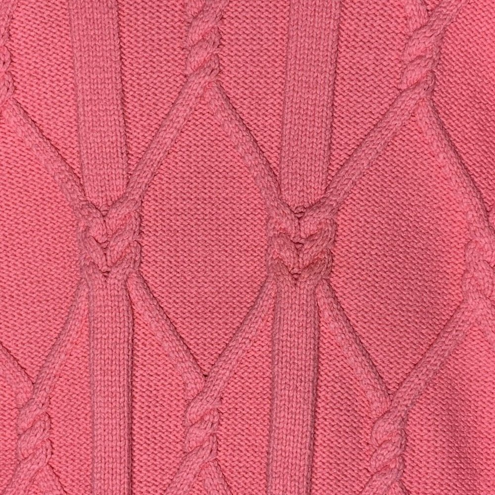 J. Crew Collection Womens Sweater Cable Knit Large L Pink Mock Neck Barbiecore - Picture 6 of 11